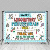 Aperturee - Aperturee Blue White Plaid Happy Laboratory Week Backdrop